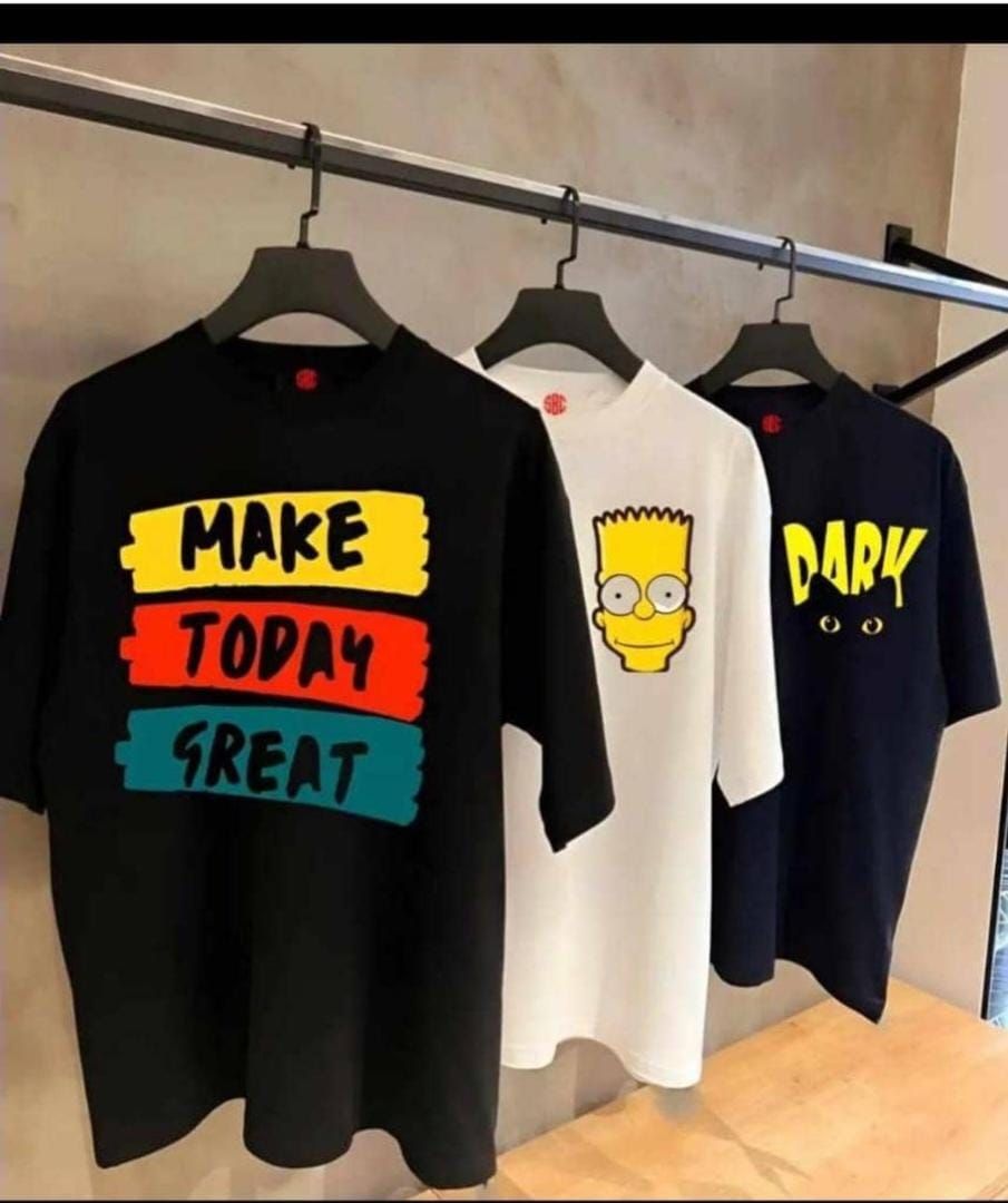 SET OF THREE HIGH QUALITY  UNISEX T-SHIRTS WITH DESIGNS.