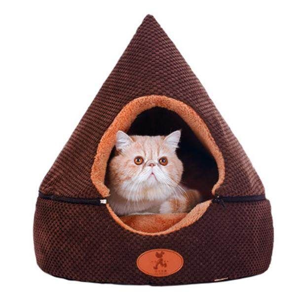 Detachable Warm Winter Mongolia Tent Dog Teddy Pet Cat Nest Dog House Pad Warm Pet House#M M: Hershey Chocolate Nest Coffee
