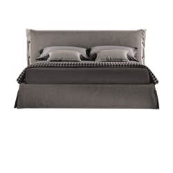 Giselle Modern Storage Bed In Gray Fabric, King Size Bed