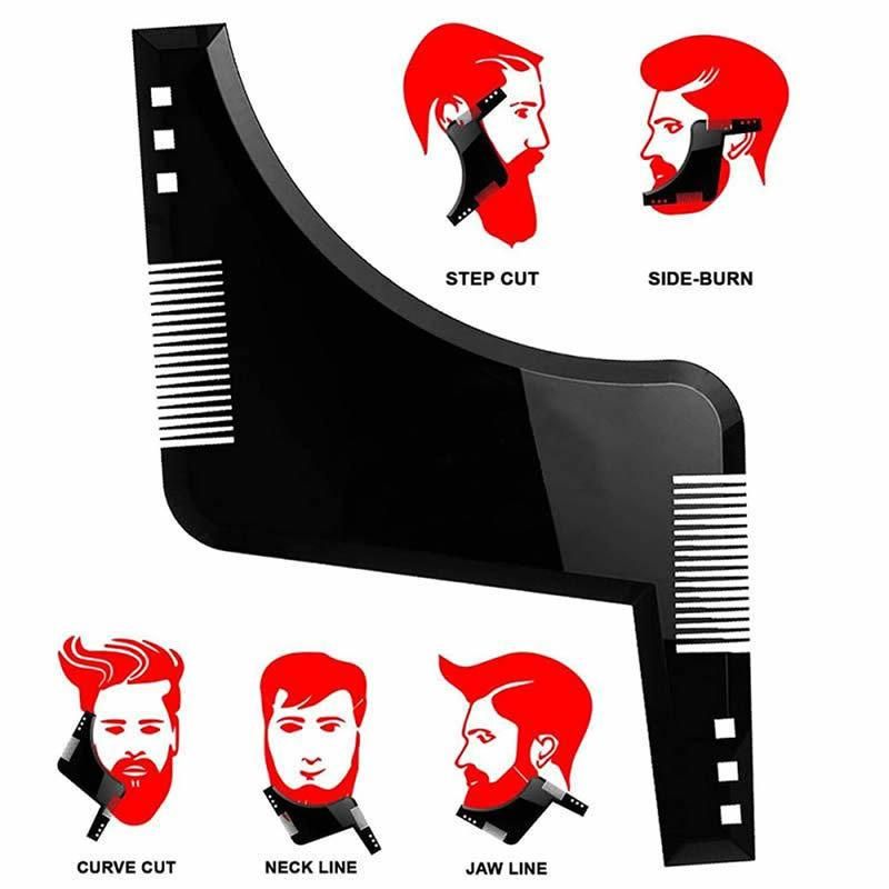 LIGHTNING MEN's Beard Haircut Styling Comb Chin Beard Trimming Tool