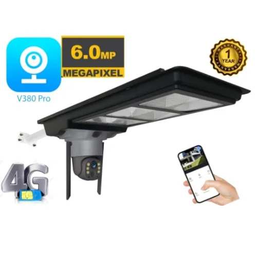 450W -Solar Street Light With 4g Sim Camera - 6mp