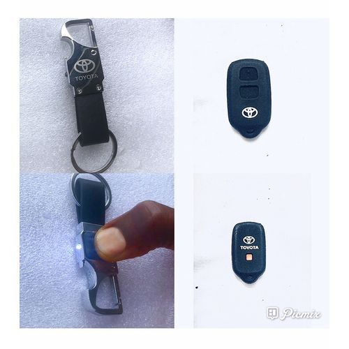 Toyota Car Key Holder With Torch Light & Drink Opener + Silicone Key Case Cover