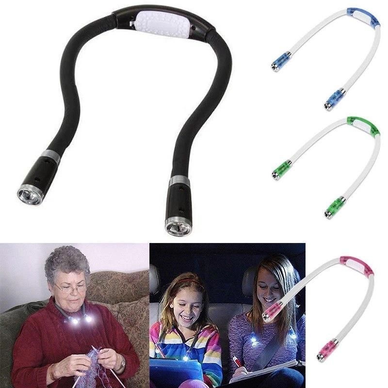 Hugging lamp Portable LED Variety Reading Lamp Knitting Sweater Lamp Cave Lighting Book Lamp Neck Lamp U-shaped Hose Lamp green white tube