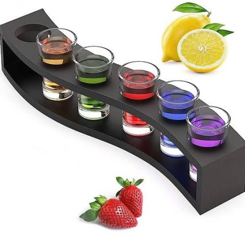 Solid Tequila Shot Glasses With SleekHolder