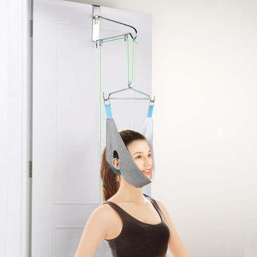 (#Type A)Hanging Neck Traction Kit Adjustable Cervical Traction Device Chiropractic Neck Correction