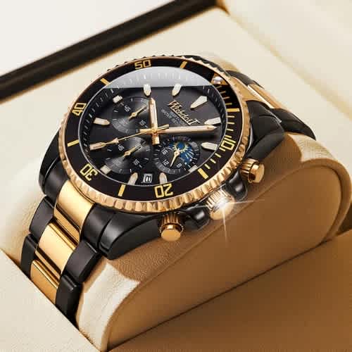 Men Casual Sports Waterproof Luminous Stainless Steel Watch.