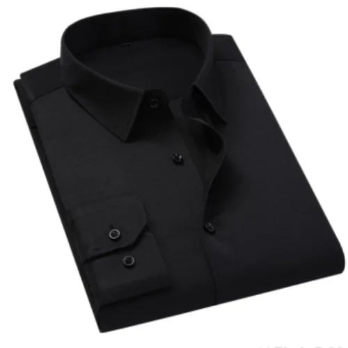 Regular Cotton Long Sleeve Shirt - Black
