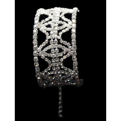 Bridal Rhinestone Bangle-Silver