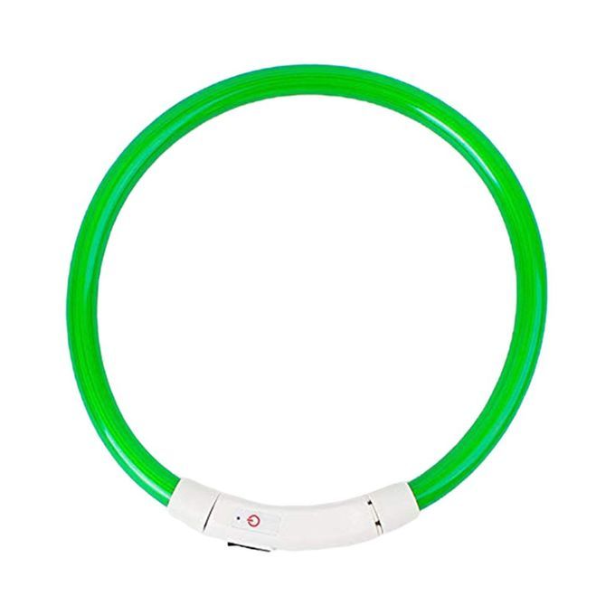 Dog  Ollar USB Re Hargeable Light-emitting Pet  Ollar TPU Dog Safety Light-green-35CM