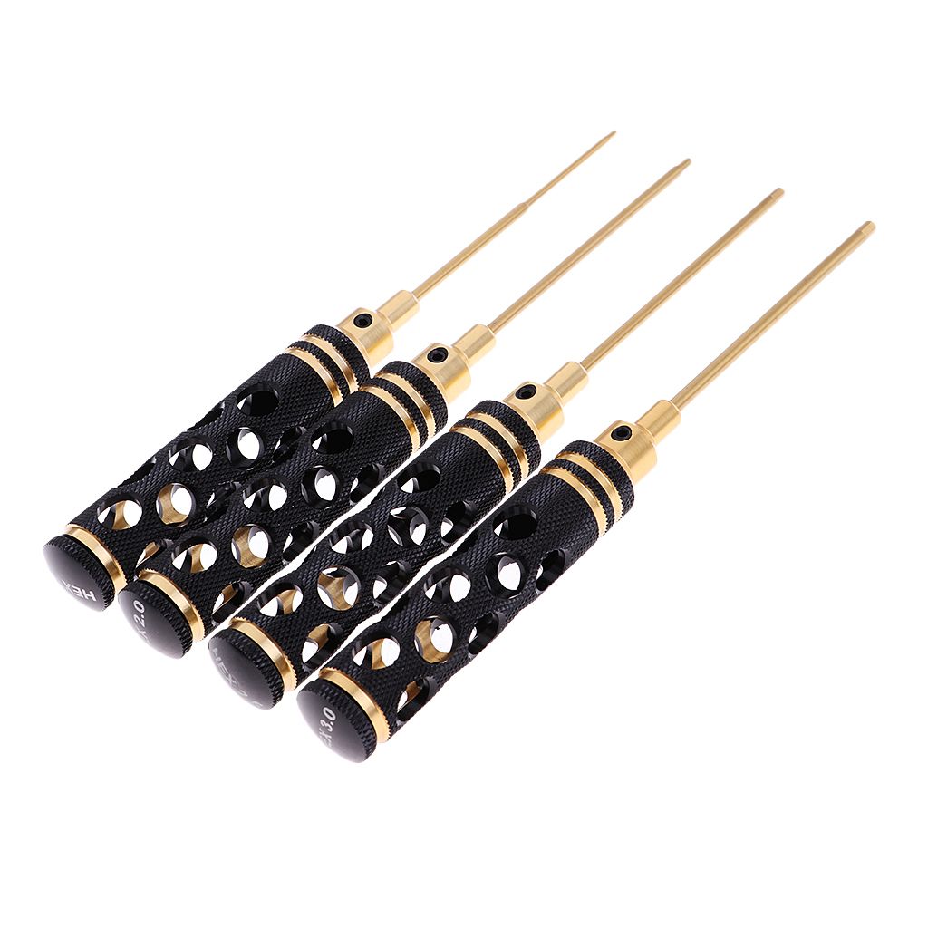 4pcs Carbon Steel Screw Driver 1.5/2.0/2.5/3.0 Black And