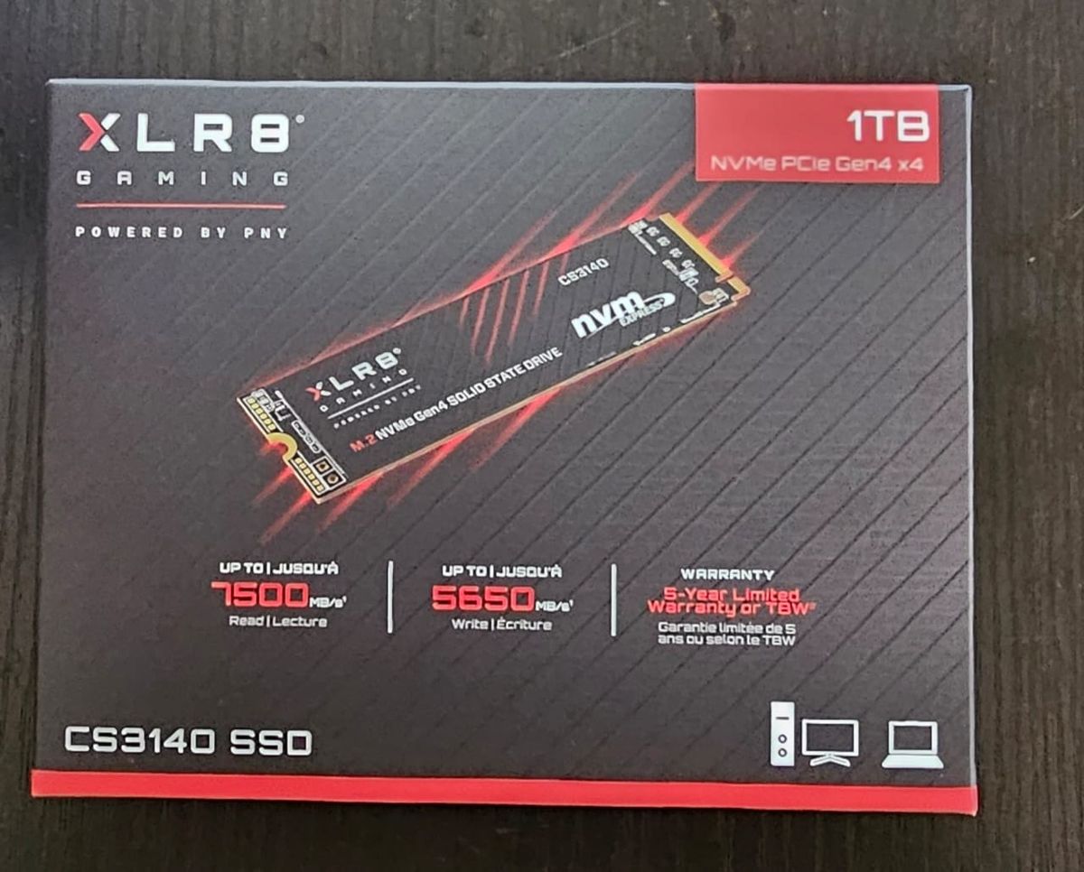 PNY SSD CS 3140 M.2 GEN4 1 TB NV Me PCIe GEN4X4, Read Speed Up To 7500 Mbs / Write Up To 5650 MB/ S