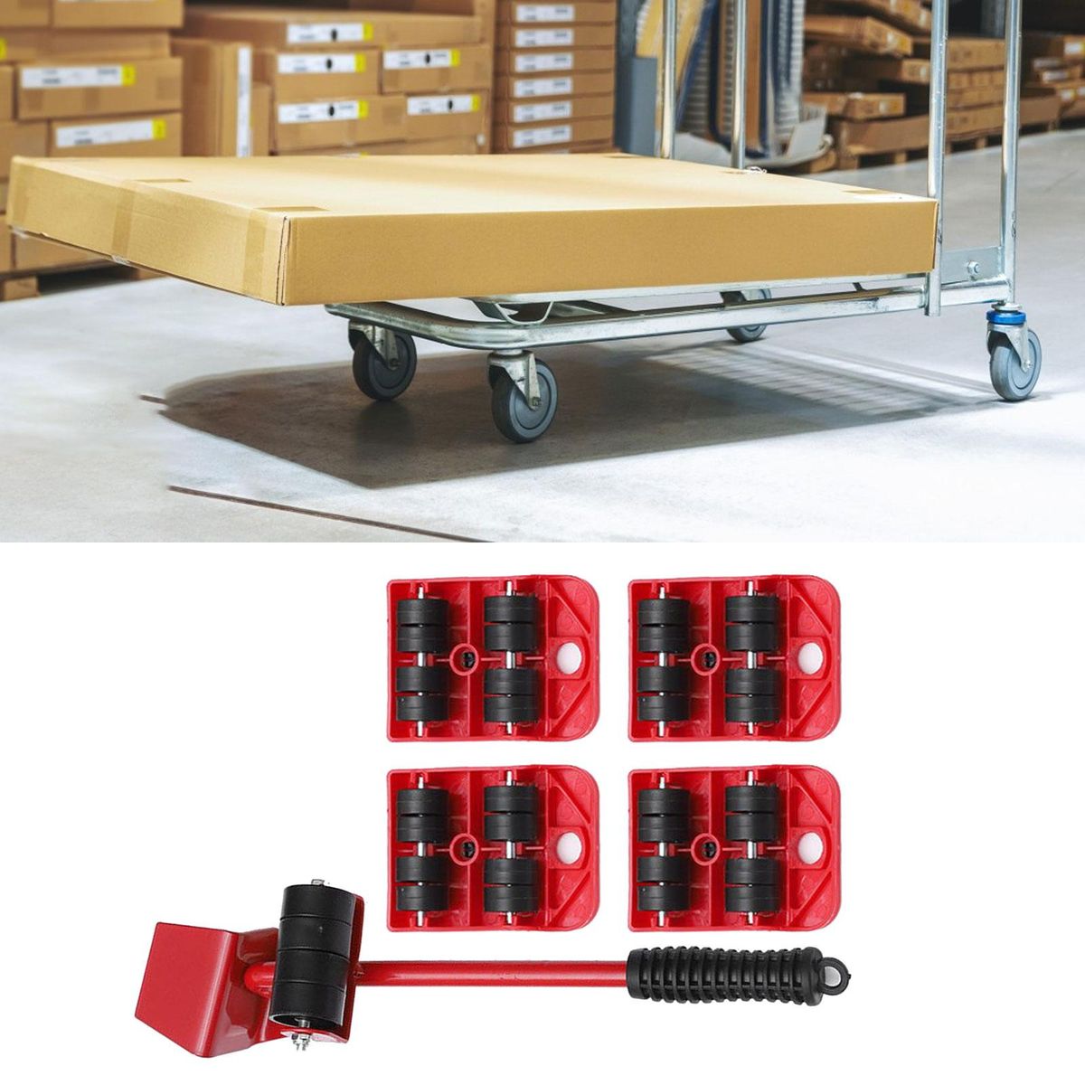 Furniture Slides Set Professional Heavy Moving Roller 5pcs