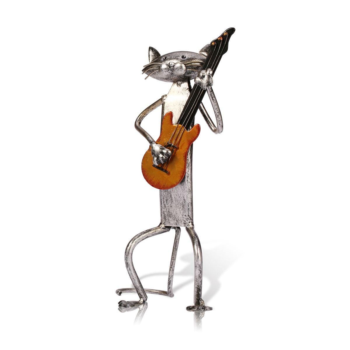 TOOARTS Metal Sculpture A Playing Guitar Cat Home Furnishing Articles Handicrafts