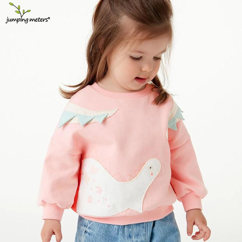 Girls Sweatshirt Long Sleeve Dinosaur Pattern Sweatshirt Pink