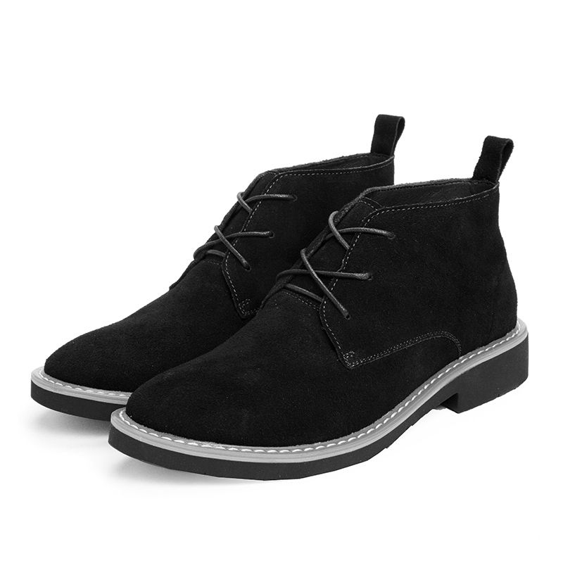 Male Oxford Boots Lace-up Leather Dress Fashion Black