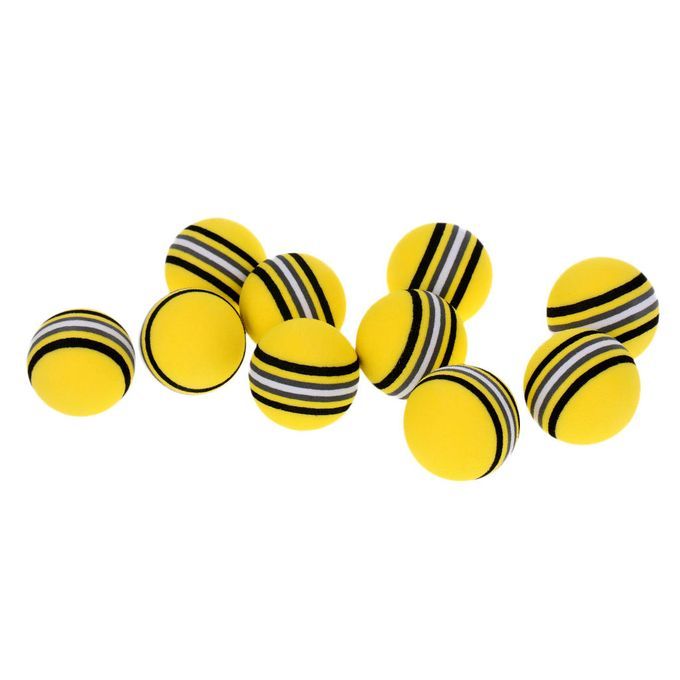 10Pcs Lightweight Flexible Golf Sponge Ball Indoor Practice Yellow