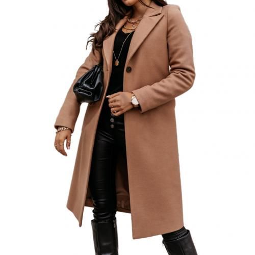 Woman Jacket Autumn Winter Long Sleeve Coat Women  Lapel Collar Coat Knee-length Jacket Overcoat Jackets For Women Veste Femme