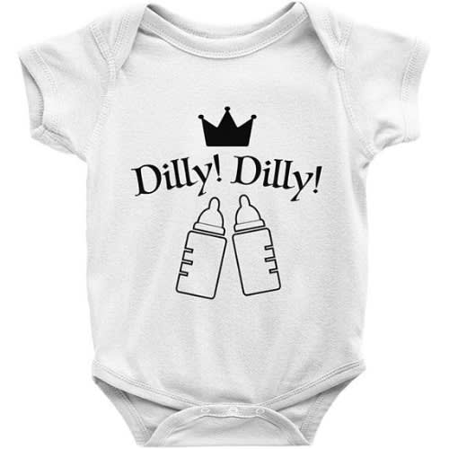 Dilly Baby Onesie Unisex Bodysuit - White
