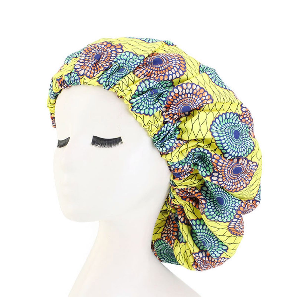 Satin Lined Bonnets Women African Pattern Print Fabric For