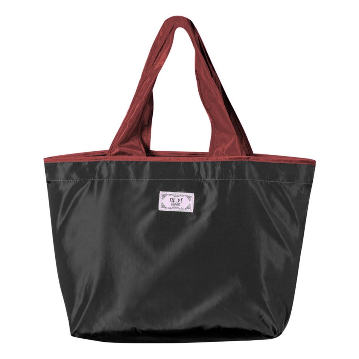 Easy to Shopping Bag Waterproof Drawstring Shopper Durable for Home Black