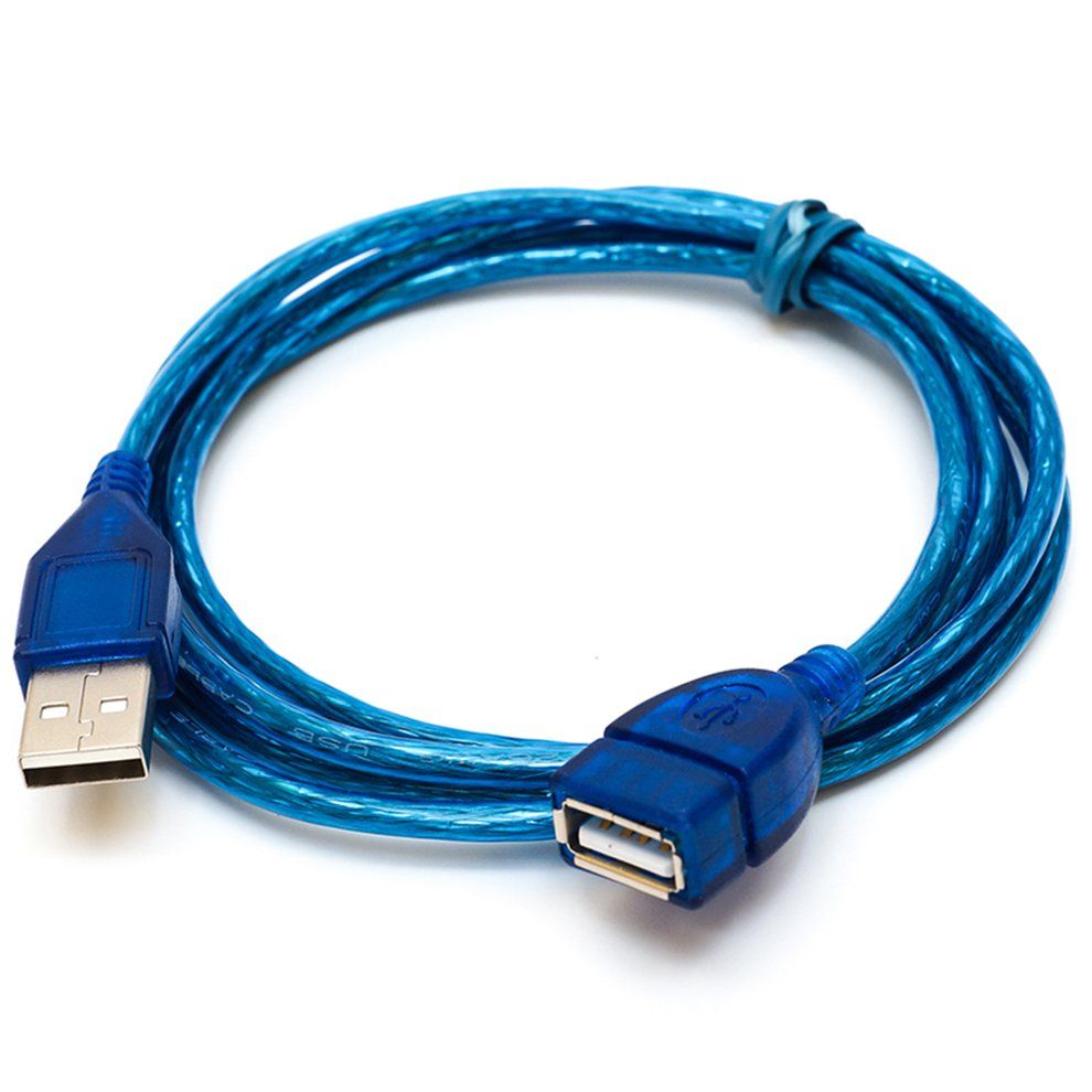 1/1.5/2/3M USB 2.0 Extension  Able USB 2.0 Male To USB 2.0 Female  Able Blue-blue-1.5m