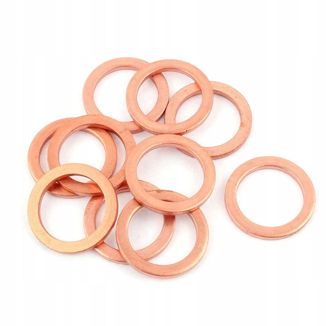 10pcs Flat Ring Copper Crush Washer Nut Seal Attachment 20 mm * 16 mm * 2 mm
