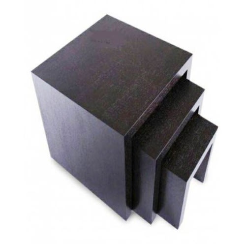 Wooden Set Of Side Tables - 3 Stools Coffee Brown