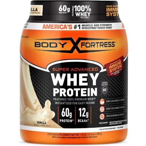 Super Advanced Whey Protein Powder - Vanilla - 60g Protein & 12g Bcaas Per 2 Scoops