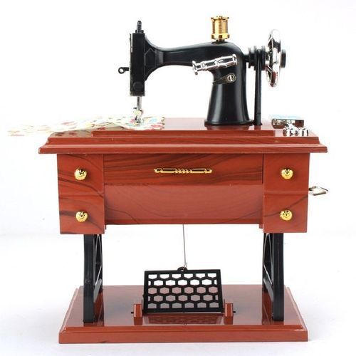 Retro Vintage Sewing Machine Music Box Birthday Gift Home