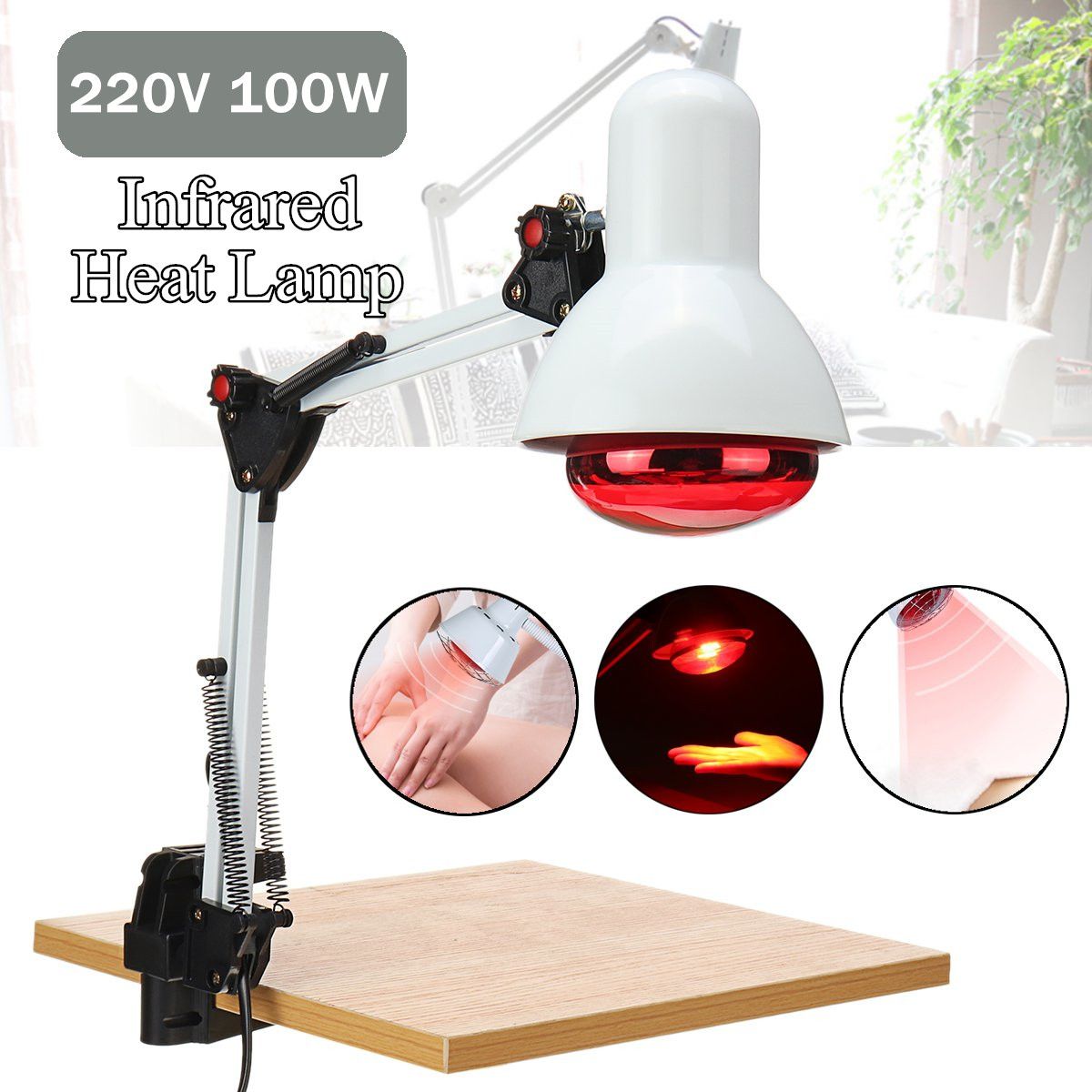 220V 100W E27 Infrared Physiotherapy Explosion-proof Lamp