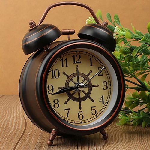 Night Light Alarm Clock Metal Mute Needle Table Clock Gets