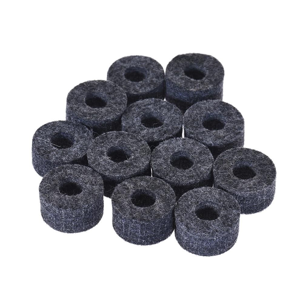 12pcs Cymbal Felts Hi-Hat Clutch Felt Drum Set Cymbal Stand Felt Washer Small Size Gray