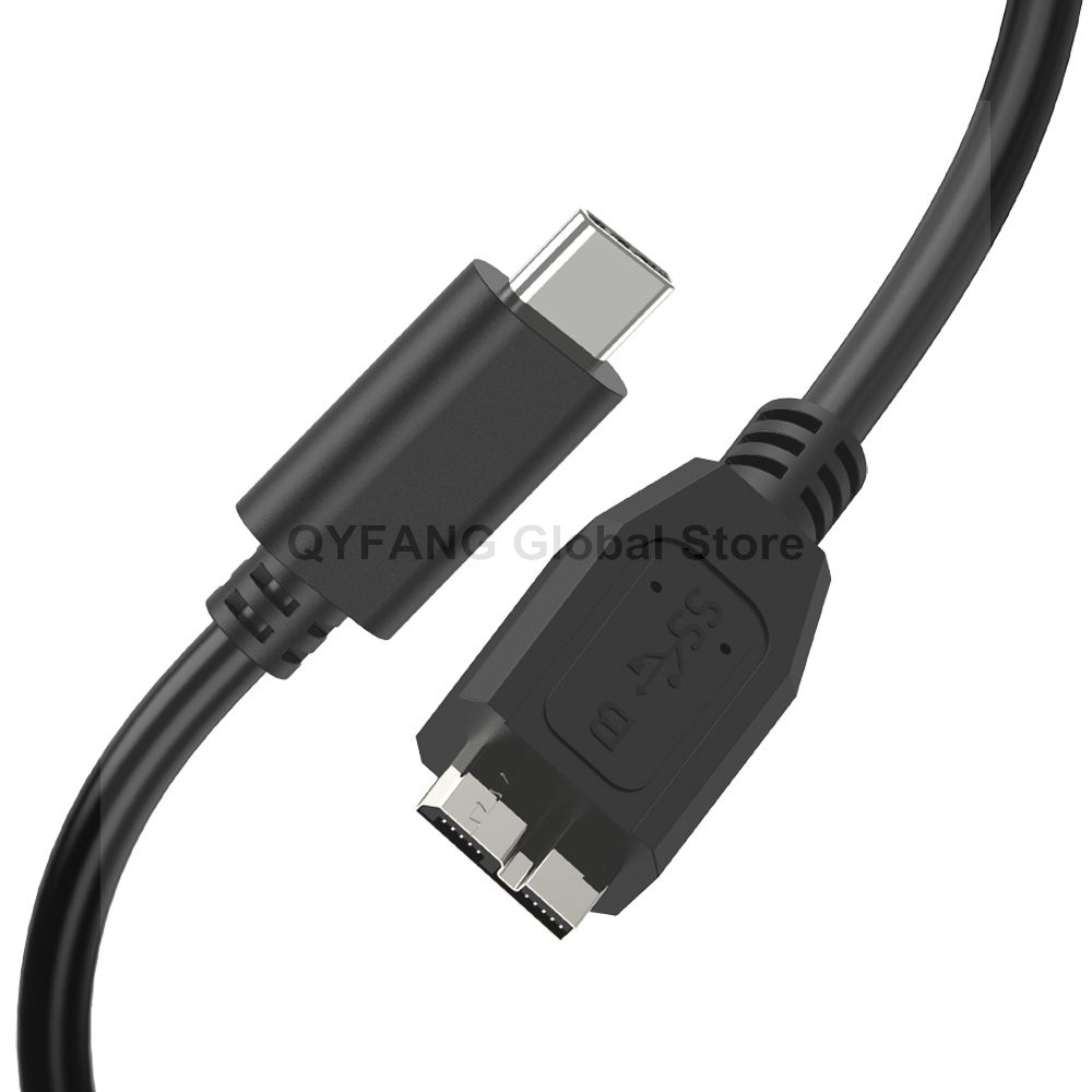 Micro B Cable USB3.1 Hard Disk Cable Type C USB3.0 USB C Micro B Cable For Samsung Seagate WD HDD SSD External Hard Drive Cable-black