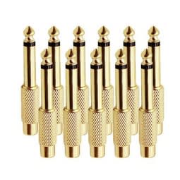 50pcs General Musical Sound Rca To 6.35mm 1/4" Jack Adapter