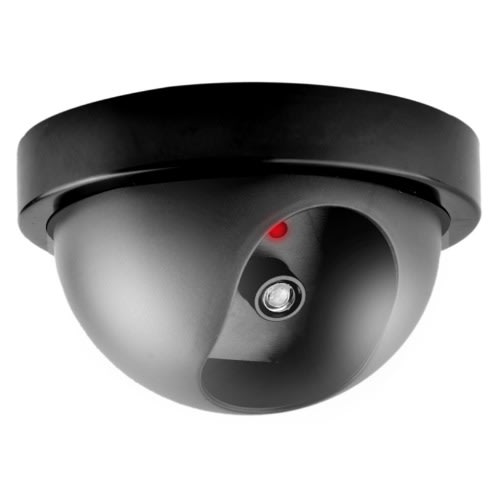 Realistic Dummy Surveillance Security Dome Camera With Flashing Led Red Light
