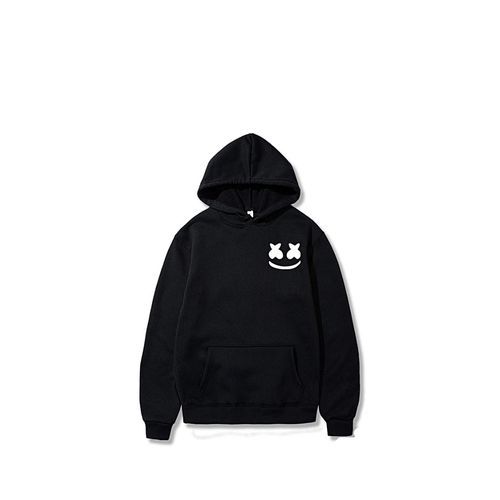 Marshmallow Print Hoodie Black For Men And Women