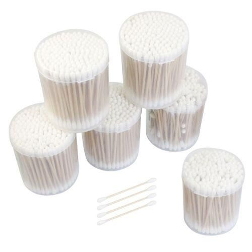 6 Packs Disposable Double Head Wooden Stick Cotton Swabs