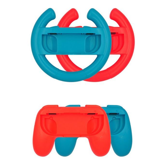 Ontroller Grip Joysti K  Over ABS Steering Wheel Shell For Nintend For Swit H-red + Blue