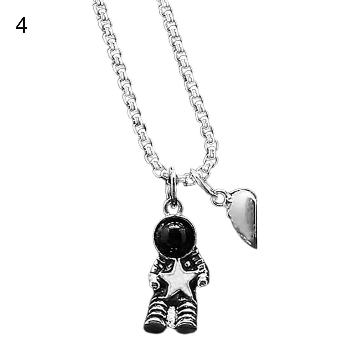 Couple Necklace Astronaut Pendant Magnetic Simple Cartoon