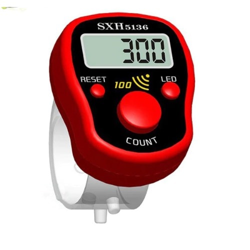 Sxh5136 Digital Tally Counter With Led Tasbih 100 Buzzer Beep Sound - Red
