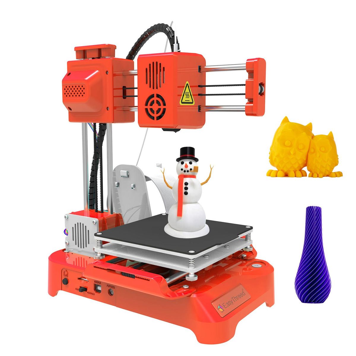 EasyThreed 3D Printer for Kids Mini Desktop 3D Printer 100x100x100mm Print Size No Heated Bed One-Key Printing with TF Card PLA Sample Filament for Beginners Household Education