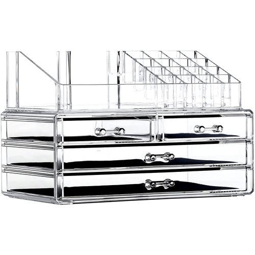 4level Transparent Cosmetic Organizer With Mirror