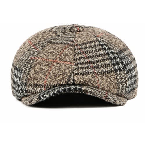 Men Octagonal Panama Cap - Brown
