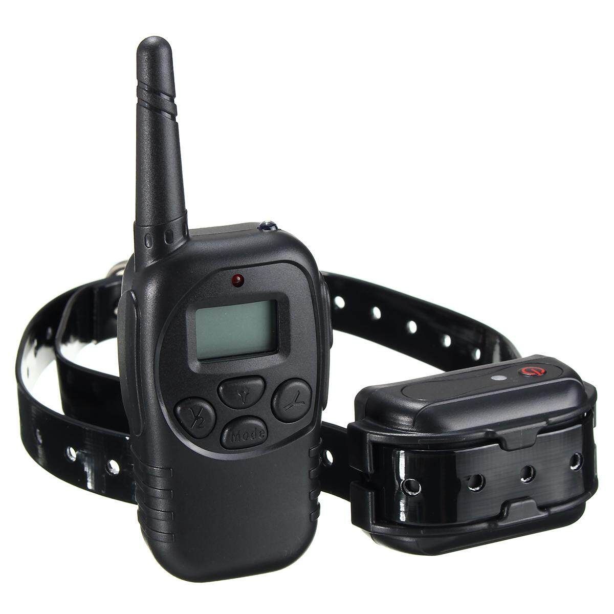 300M 100LV Leves LCD Vibra Remote Pet Dog Training Shock Collar Black