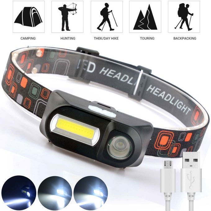 USB Charging Headlamp Cob Outdoor Emergency Headset Flashlight T705