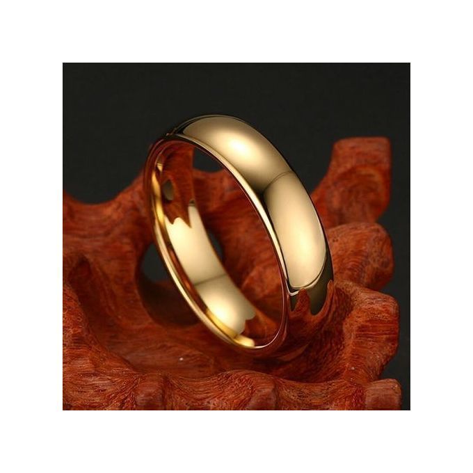 Never Fading Gold Color 6mm Brand Rings For Women Men