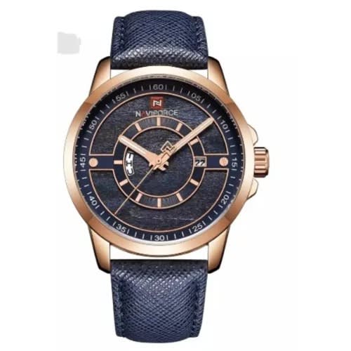 Leisure Water Resistant Leather Watch - Blue