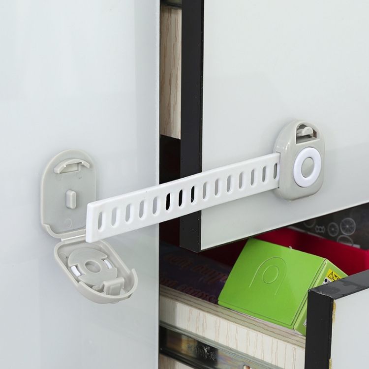 10 PCS Anti-opening Door Safety Lock, Color: Long White Gray