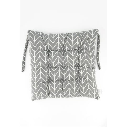 Chair Pad With Printing - Grey/white