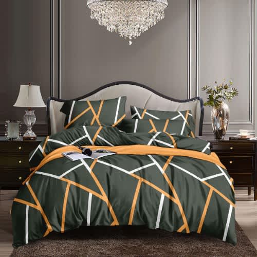 A Duvet Cover  Duvet With four Pillowcases - Orange lines